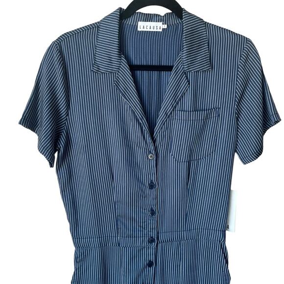 Lacausa Pinstripe Jumpsuit Size Small NWT - Picture 3 of 5